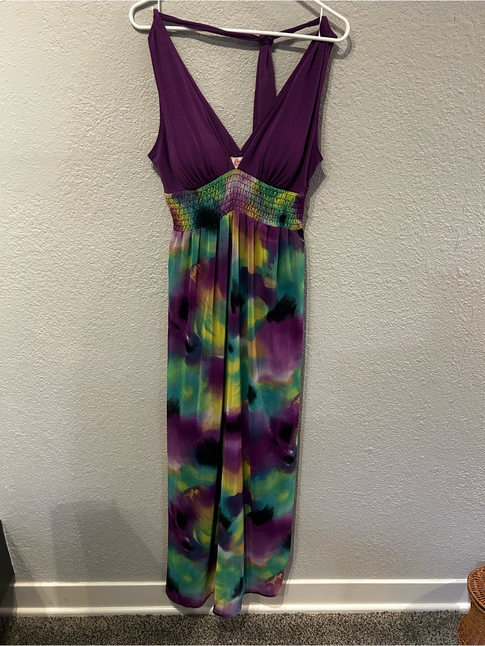 Candie's Purple Tie-Dye Halter Dress